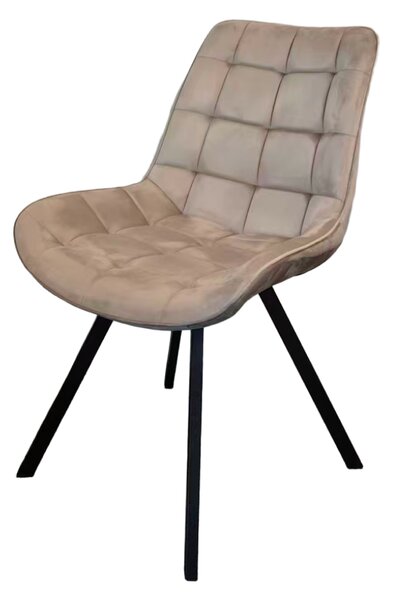 KONDELA Étkezőszék, szürkésbarna Taupe Velvet szövet/fekete, SAMIRA