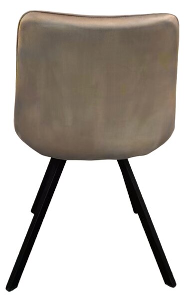 KONDELA Étkezőszék, szürkésbarna Taupe Velvet szövet/fekete, SAMIRA