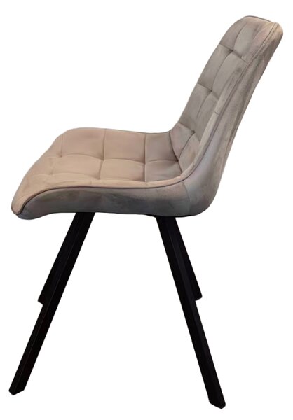 KONDELA Étkezőszék, szürkésbarna Taupe Velvet szövet/fekete, SAMIRA