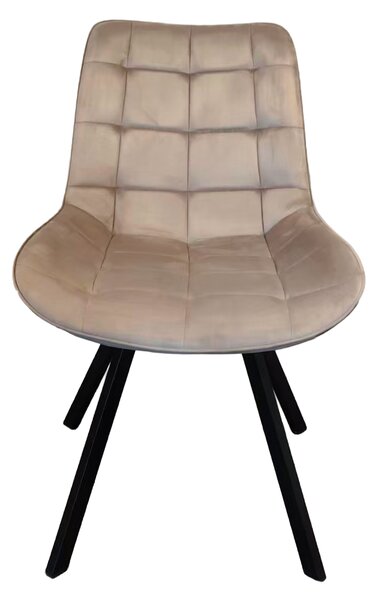 KONDELA Étkezőszék, szürkésbarna Taupe Velvet szövet/fekete, SAMIRA