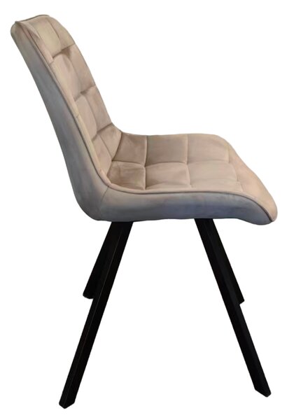 KONDELA Étkezőszék, szürkésbarna Taupe Velvet szövet/fekete, SAMIRA