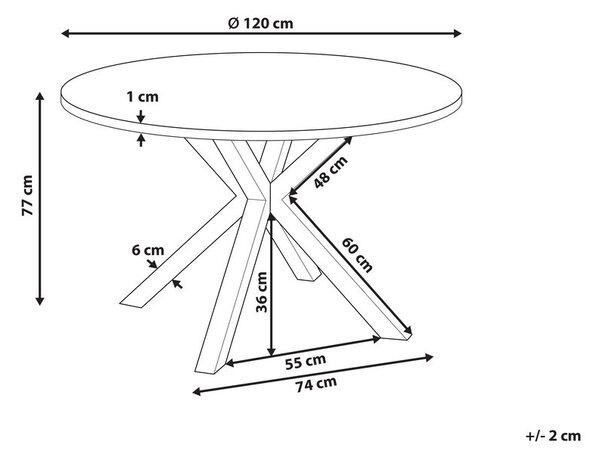 Kerti asztal MALETTO 120 cm 120 cm Üveg Fekete