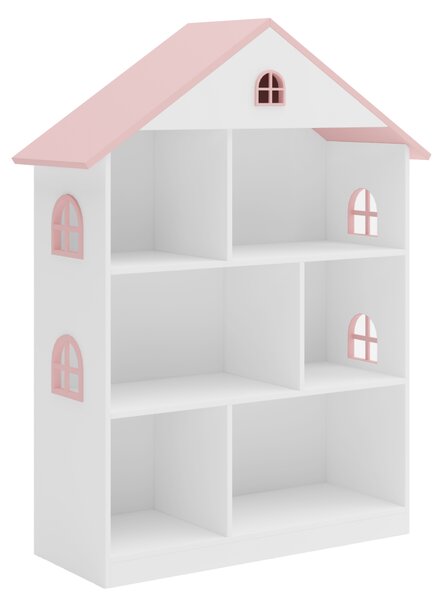 Gyerek könyvespolc, fehér/rózsaszín, MAISON TYP 1