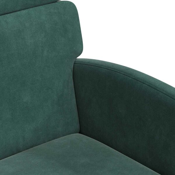 VidaXL Kerekes Étkező Székek 2 pcs Sötétzöld 58 x 65 x 98 cm Bársony