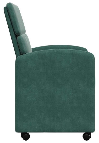 VidaXL Kerekes Étkező Székek 2 pcs Sötétzöld 58 x 65 x 98 cm Bársony