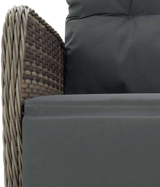 VidaXL Polyrattan Kerti Étkezőgarnitúra - 7 részes - Szürke