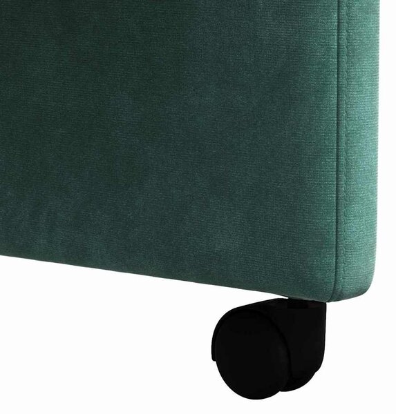 VidaXL Kerekes Étkező Székek 2 pcs Sötétzöld 58 x 65 x 98 cm Bársony