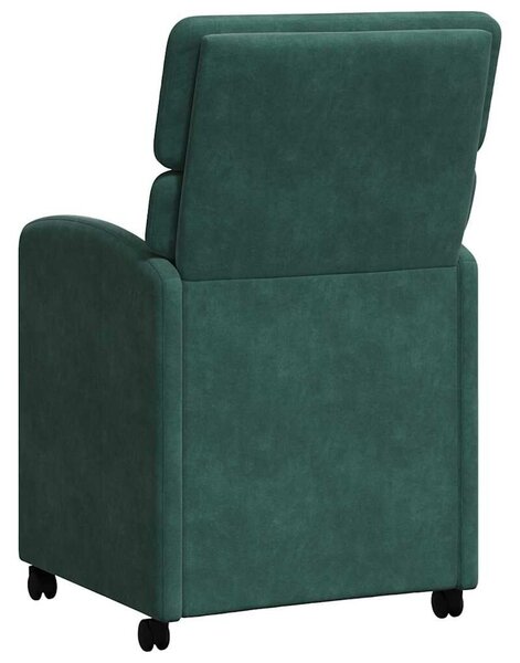 VidaXL Kerekes Étkező Székek 2 pcs Sötétzöld 58 x 65 x 98 cm Bársony