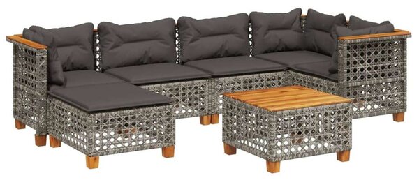 VidaXL Polyrattan Kerti Ülőgarnitúra - 7 részes - Szürke