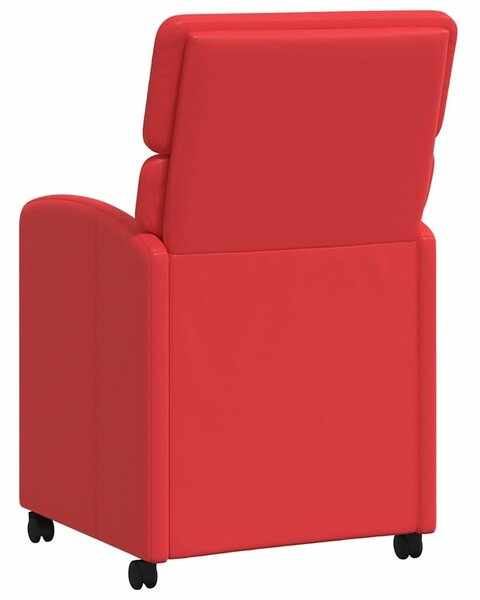 VidaXL Kerekes Étkező Székek 2 pcs Piros 58 x 65 x 98 cm Műbőr