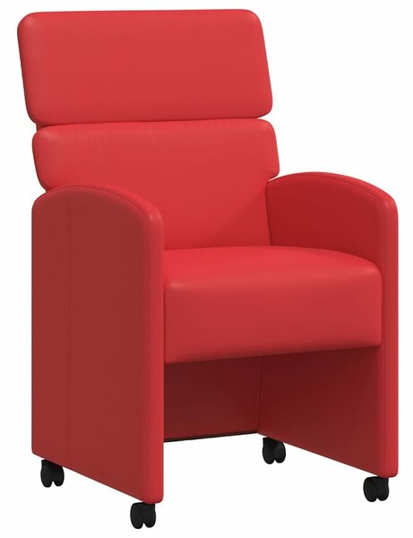 VidaXL Kerekes Étkező Székek 2 pcs Piros 58 x 65 x 98 cm Műbőr