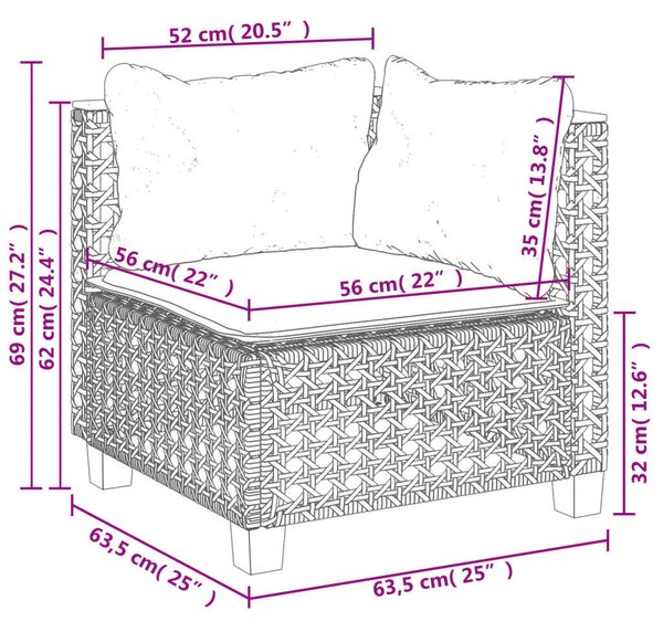 VidaXL Polyrattan Kerti Ülőgarnitúra - 10 részes - Szürke
