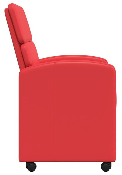 VidaXL Kerekes Étkező Székek 2 pcs Piros 58 x 65 x 98 cm Műbőr