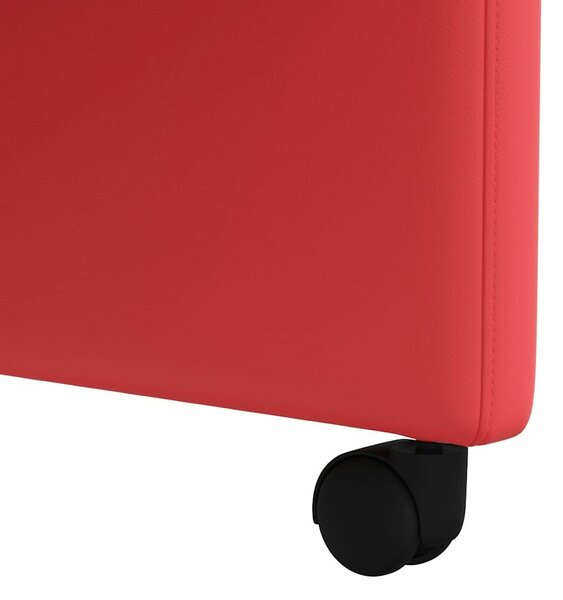 VidaXL Kerekes Étkező Székek 2 pcs Piros 58 x 65 x 98 cm Műbőr