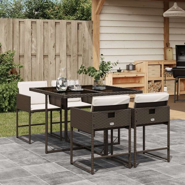 VidaXL Polyrattan Kerti Étkezőgarnitúra - 5 részes