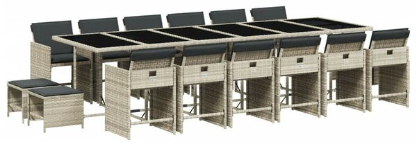 VidaXL Polyrattan Kerti Étkezőgarnitúra - 17 részes