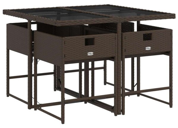 VidaXL Polyrattan Kerti Étkezőgarnitúra - 5 részes