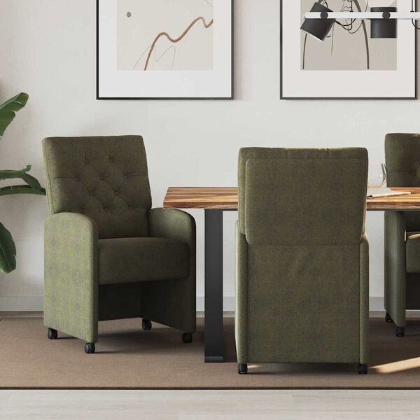 VidaXL Kerekes Étkező Székek 2 pcs Katonai zöld 58 x 67 x 97 cm