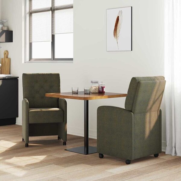 VidaXL Kerekes Étkező Székek 2 pcs Katonai zöld 58 x 67 x 97 cm