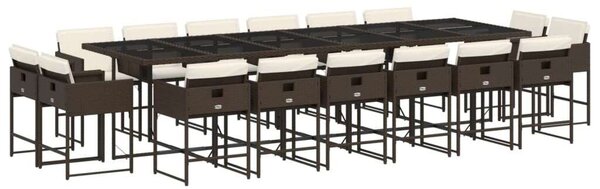 VidaXL Kerti Étkezőgarnitúra - Polyrattan - 17 részes