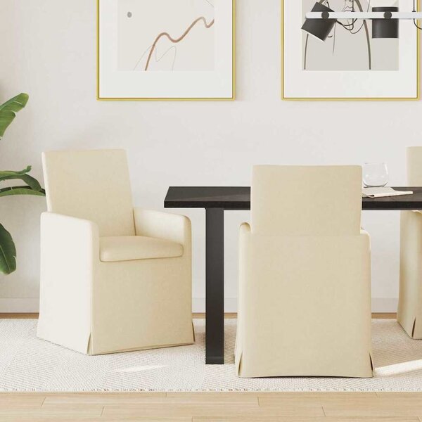 VidaXL Étkező Székek 2 pcs Krém 57 x 67 x 95 cm szövet