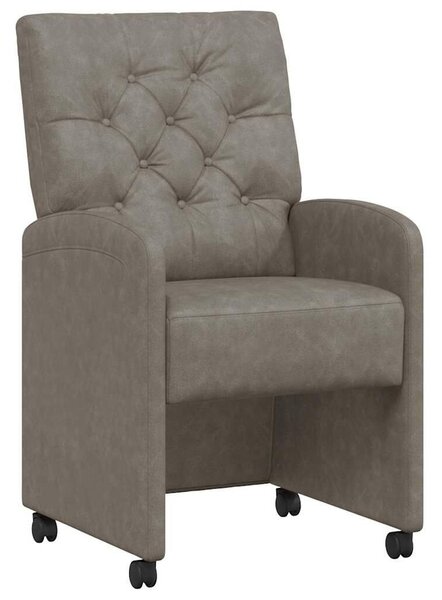 VidaXL Kerekes Étkező Székek 2 pcs Szürke 58 x 67 x 97 cm Műbőr