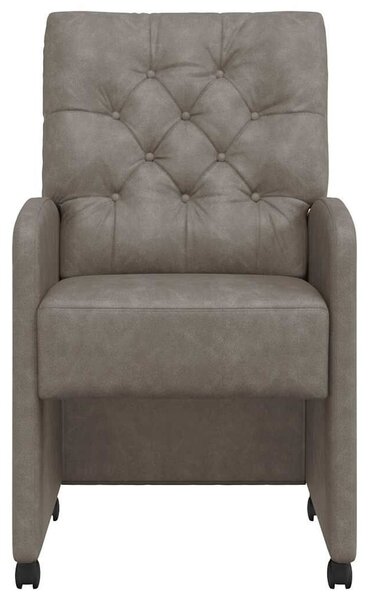VidaXL Kerekes Étkező Székek 2 pcs Szürke 58 x 67 x 97 cm Műbőr