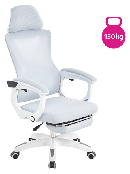 KONDELA Irodai szék, világosszürke/fehér, teherbírás 150 kg, MALVIN