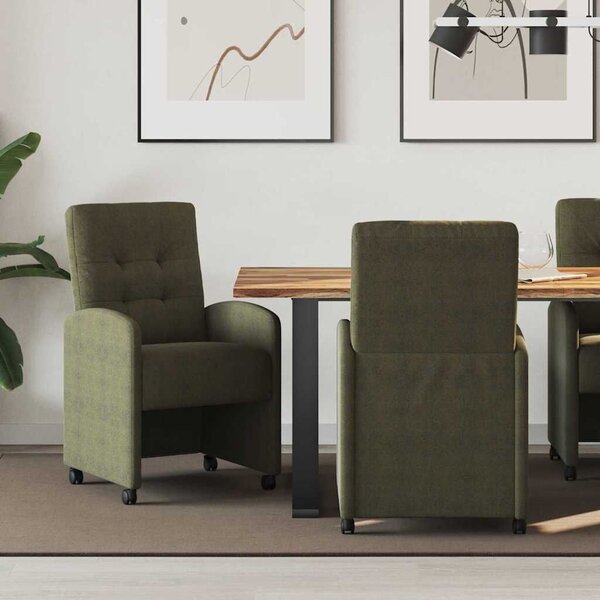VidaXL Kerekes Étkező Székek 2 pcs Katonai zöld 57 x 67 x 98 cm