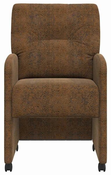 VidaXL Kerekes Étkező Székek 2 pcs Barna 57 x 67 x 95 cm Műbőr velúr