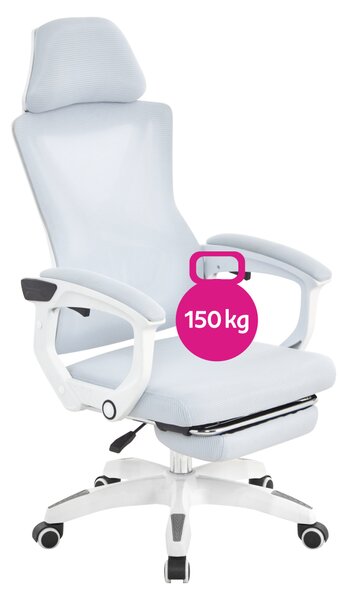 KONDELA Irodai szék, világosszürke/fehér, teherbírás 150 kg, MALVIN