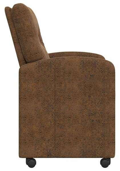 VidaXL Kerekes Étkező Székek 2 pcs Barna 57 x 67 x 95 cm Műbőr velúr