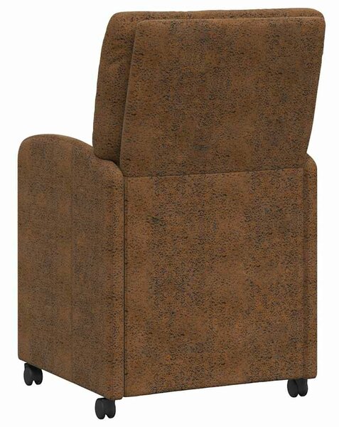 VidaXL Kerekes Étkező Székek 2 pcs Barna 57 x 67 x 95 cm Műbőr velúr