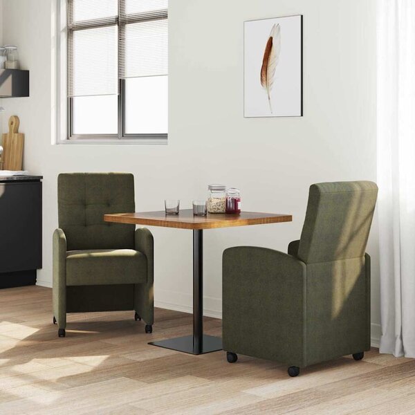 VidaXL Kerekes Étkező Székek 2 pcs Katonai zöld 57 x 67 x 98 cm