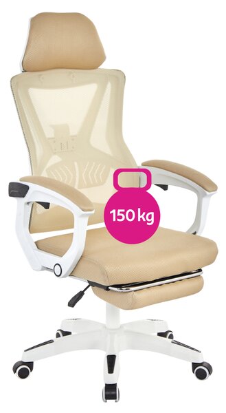 KONDELA Irodai szék, bézs/fehér, teherbírás 150 kg, MALVIN