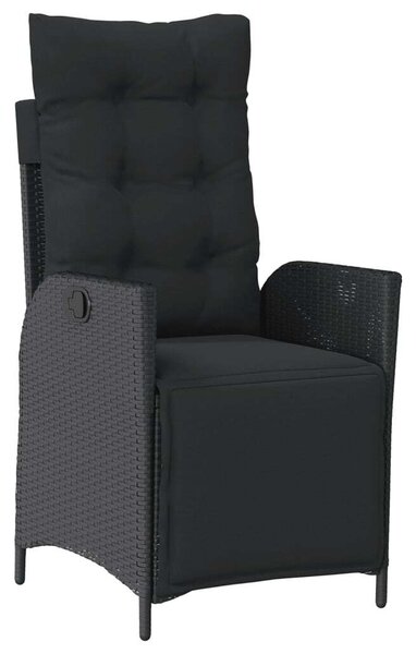 VidaXL Polyrattan Kerti Étkezőgarnitúra - 4 részes - Fekete