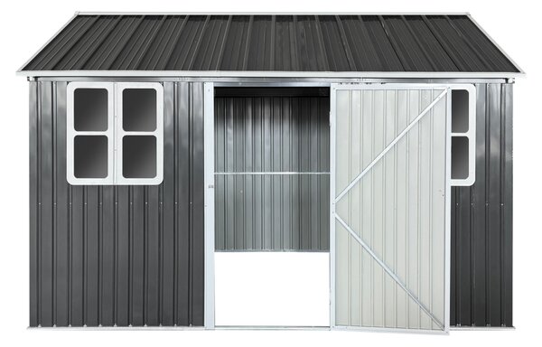 KONDELA Fém kerti szerszámtároló ház, antracit, 3,6x3,1x2,5 m, GABKO