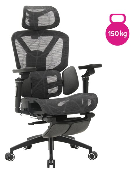 KONDELA Irodai szék, sötétszürke/fekete, teherbírás 150 kg, VILMER