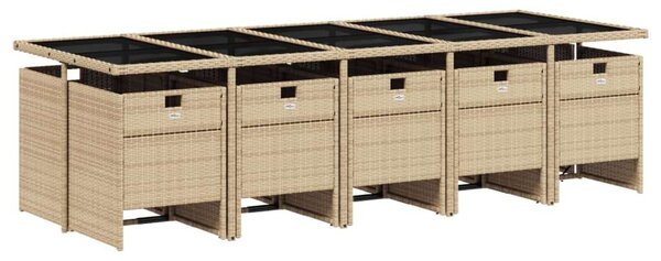 VidaXL Polyrattan Kerti Étkezőgarnitúra - 11 részes