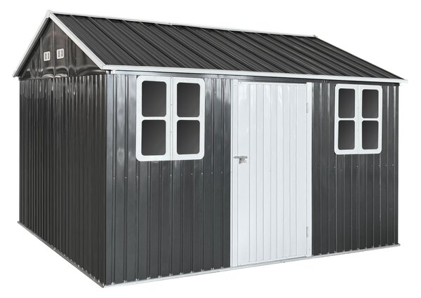 KONDELA Fém kerti szerszámtároló ház, antracit, 3,6x3,1x2,5 m, GABKO