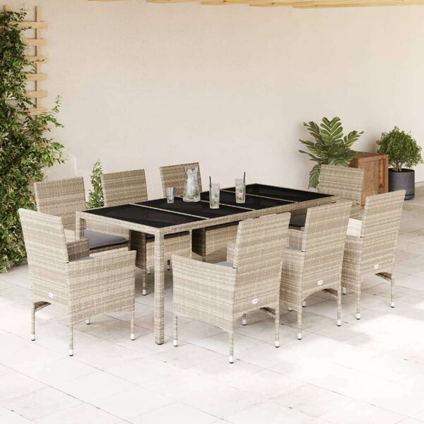 VidaXL Polyrattan Kerti Étkezőgarnitúra - 9 részes