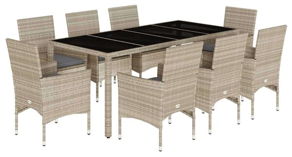 VidaXL Polyrattan Kerti Étkezőgarnitúra - 9 részes