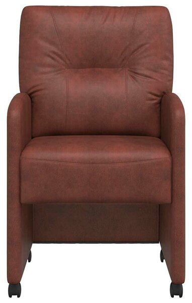 VidaXL Kerekes Étkező Székek 2 pcs Fényes barna 57 x 67 x 95 cm Műbőr