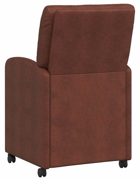 VidaXL Kerekes Étkező Székek 2 pcs Fényes barna 57 x 67 x 95 cm Műbőr