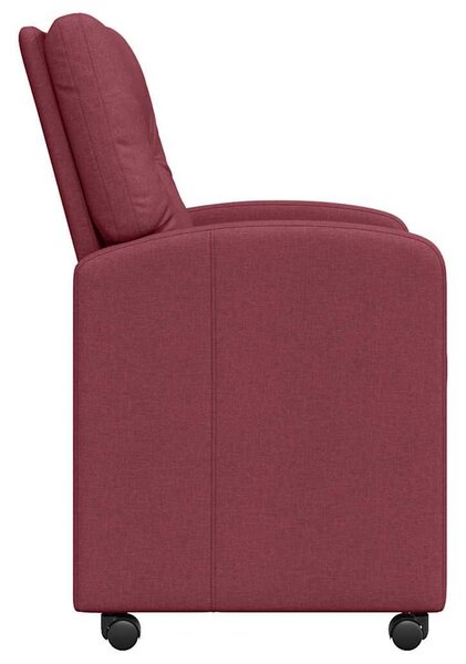 VidaXL Kerekes Étkező Székek 2 pcs bordó 57 x 67 x 95 cm szövet