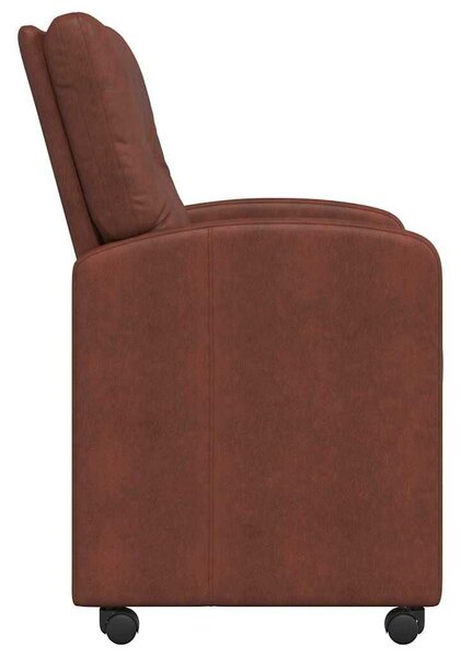 VidaXL Kerekes Étkező Székek 2 pcs Fényes barna 57 x 67 x 95 cm Műbőr