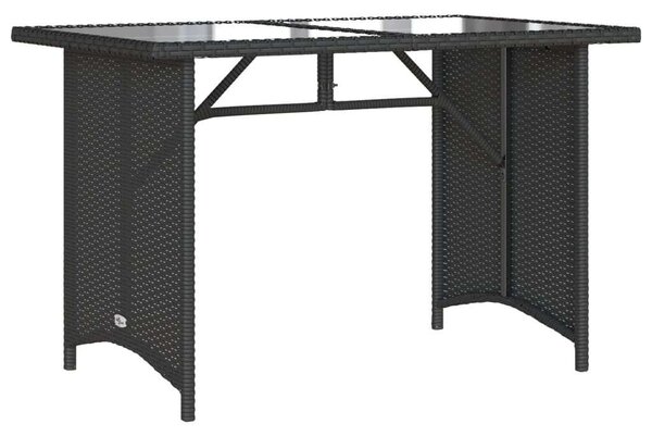 VidaXL 2 részes fekete polyrattan kerti étkezőgarnitúra párnával