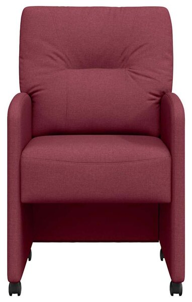 VidaXL Kerekes Étkező Székek 2 pcs bordó 57 x 67 x 95 cm szövet