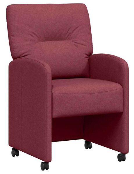 VidaXL Kerekes Étkező Székek 2 pcs bordó 57 x 67 x 95 cm szövet
