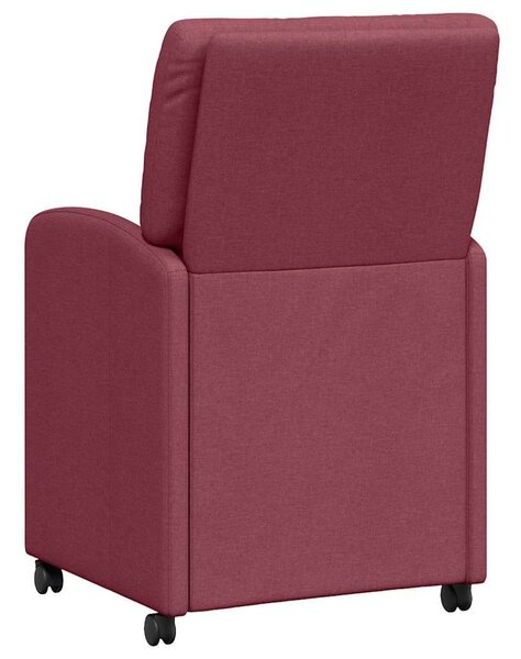 VidaXL Kerekes Étkező Székek 2 pcs bordó 57 x 67 x 95 cm szövet